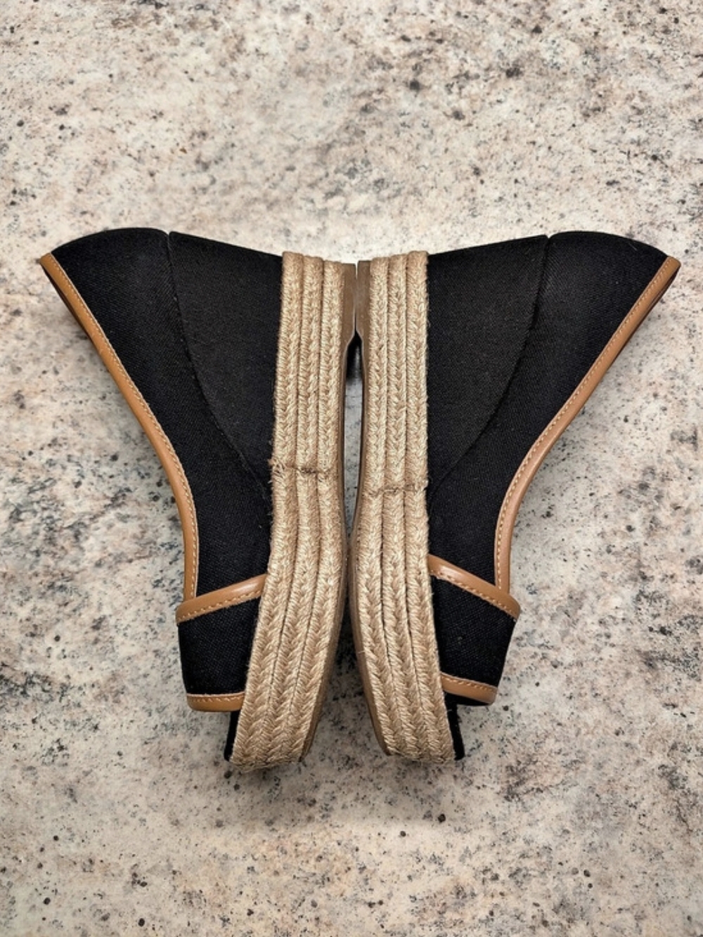 Tory Burch Majorca Espadrille Wedges in Black & Brown NWT - Picture 5 of 5